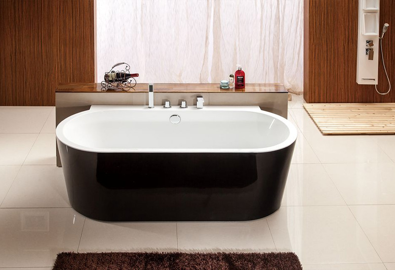 Bathtub Saorsheasaimh Aicrileach 67 Orlach Oval Dubh